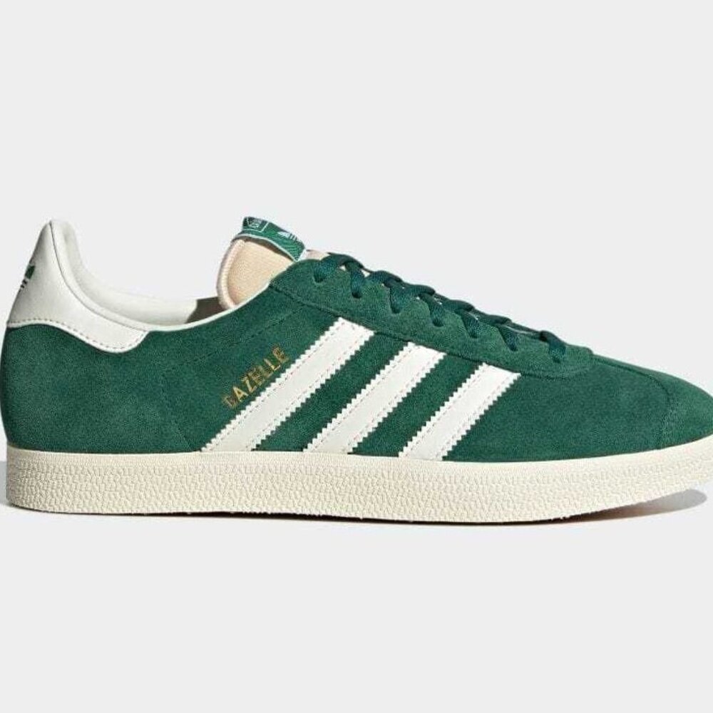 ADIDAS Gazelle Suede Forest Green and White Sneakers - Picture 1 of 5